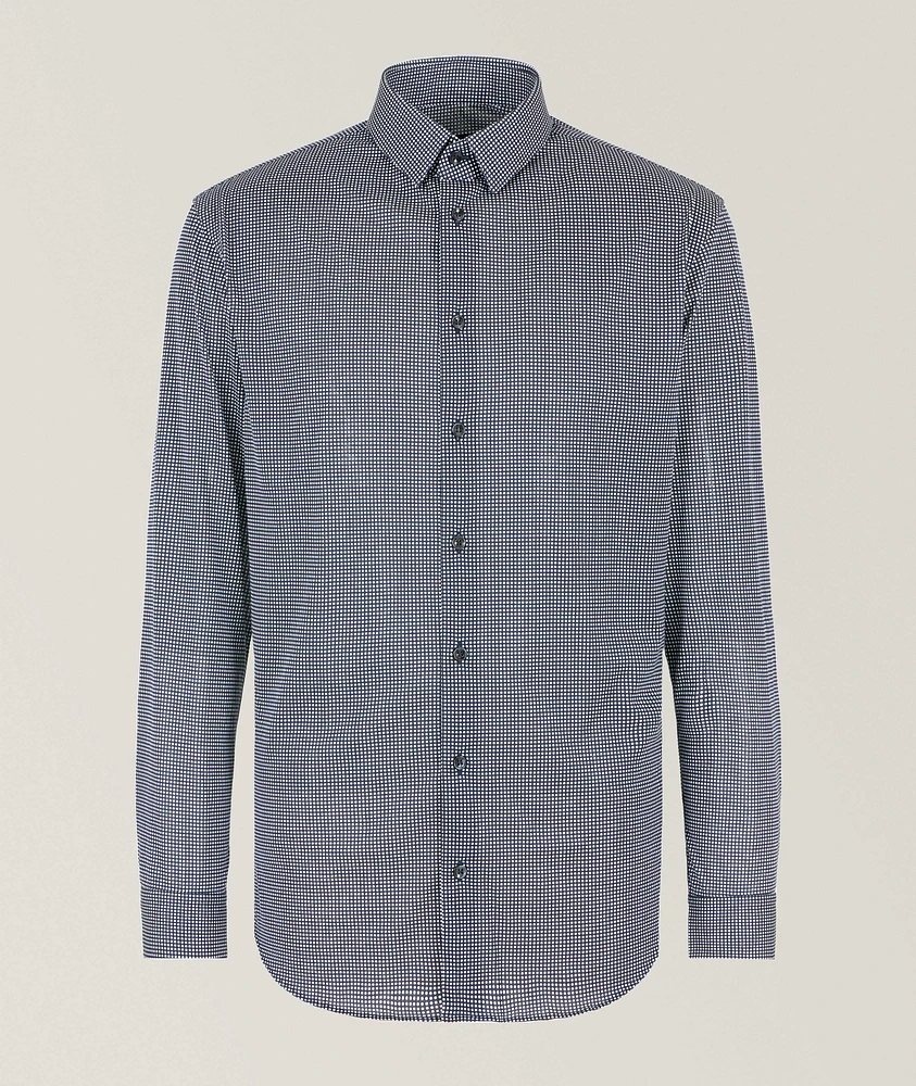 Micro-Check Cotton Dress Shirt