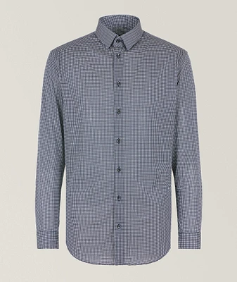 Micro-Check Cotton Dress Shirt