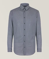 Micro-Check Cotton Dress Shirt