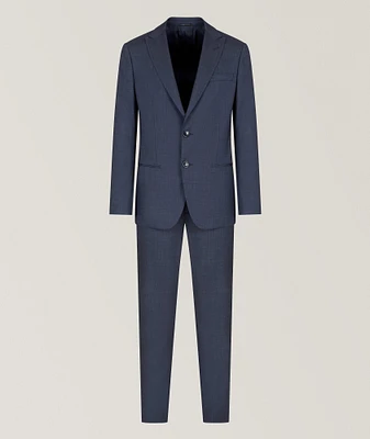 Soho Wool-Silk Chambray-Effect Suit