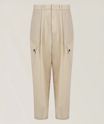 Pleated Cotton-Canvas Cargo Pants