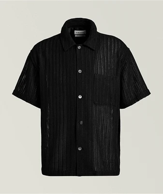 Linen-Cotton Blend Crochet Shirt
