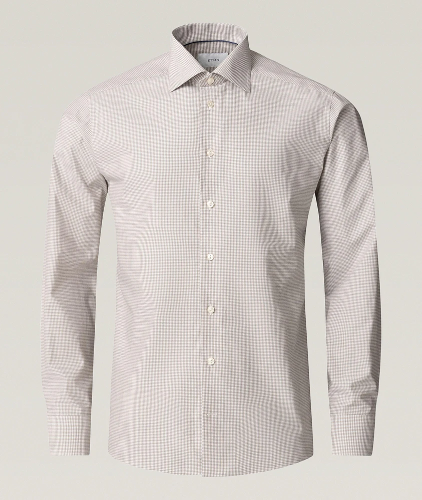 Slim-Fit Fine Check Dress Shirt
