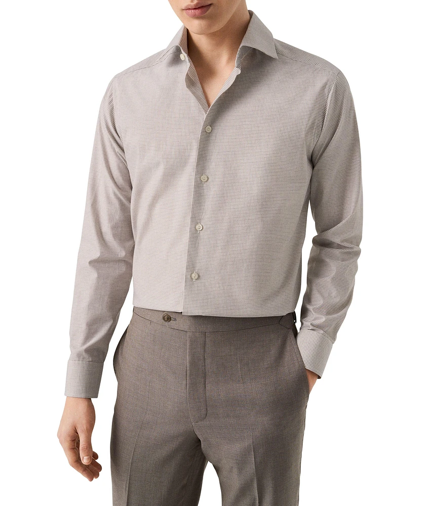 Slim-Fit Fine Check Dress Shirt