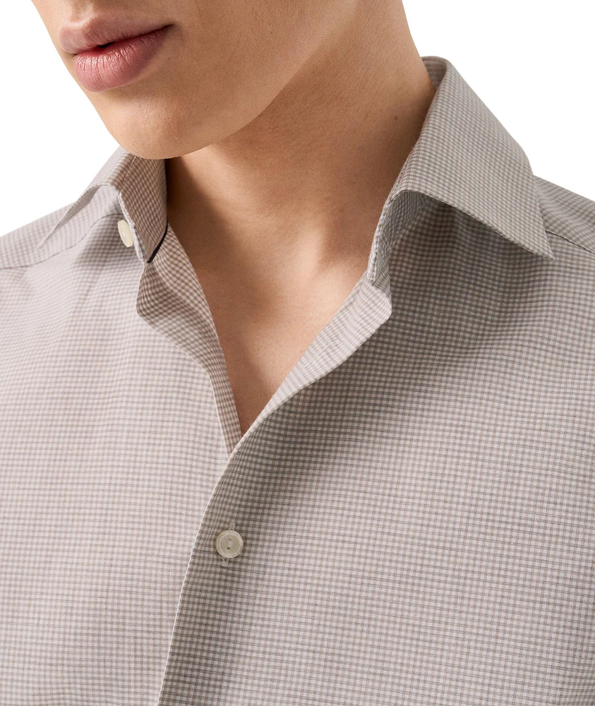 Slim-Fit Fine Check Dress Shirt