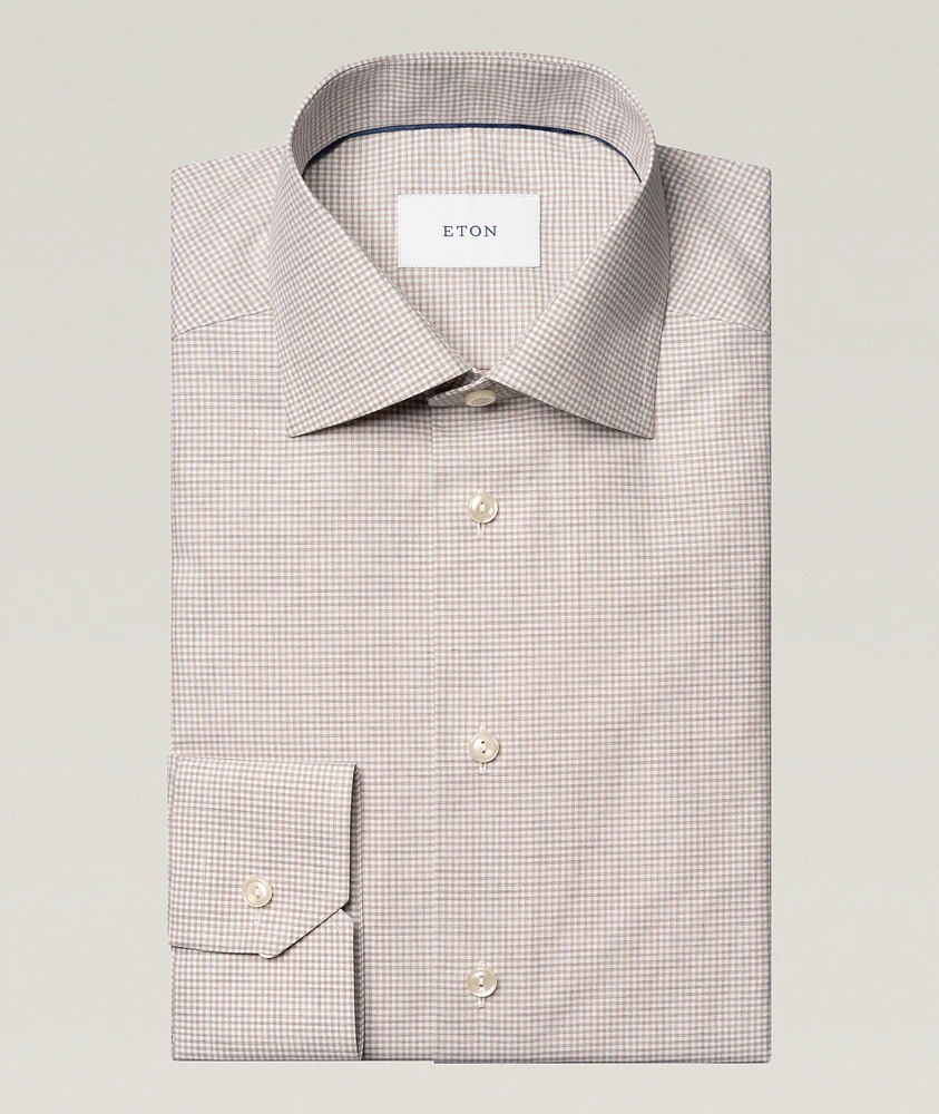 Slim-Fit Fine Check Dress Shirt