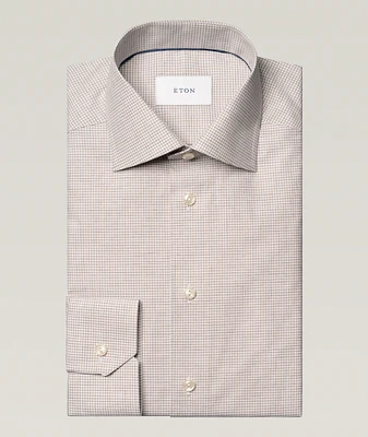 Slim-Fit Fine Check Dress Shirt