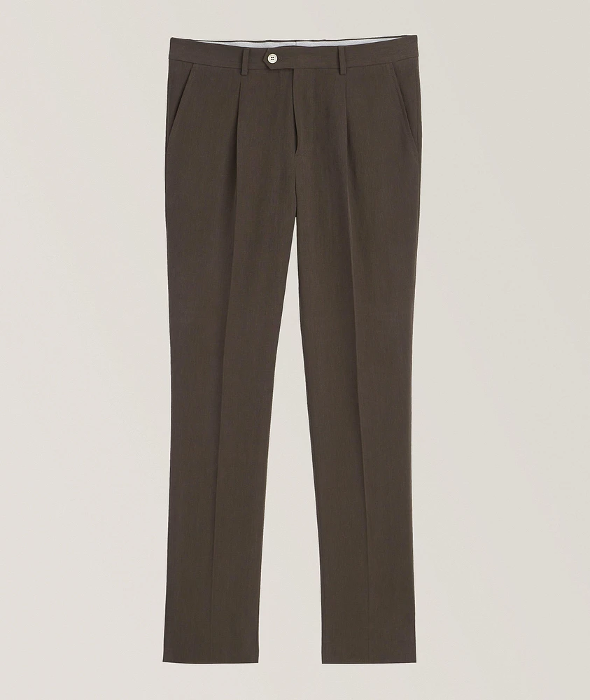 Leisure-Fit Linen-Blend Suit Pants