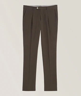 Leisure-Fit Linen-Blend Suit Pants