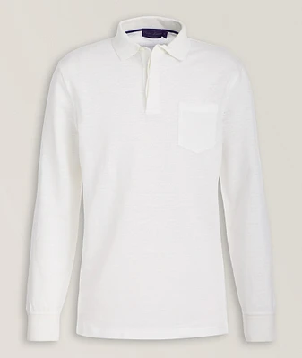 Linen-Cotton Piqué Polo