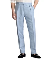 Gregory Silk-Linen Chambray Suit Pants