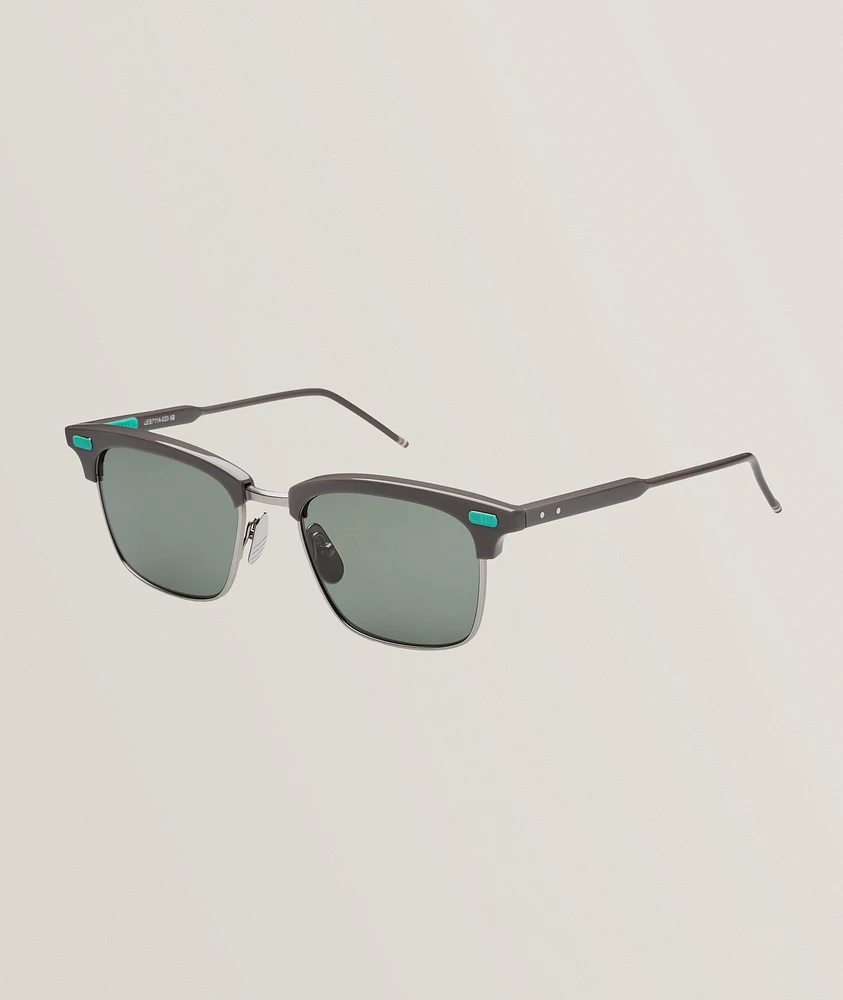 Acetate & Titanium Rectangular Sunglasses
