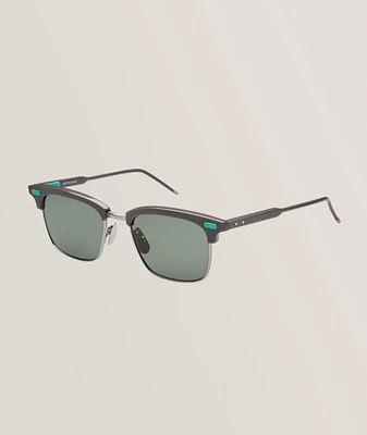 Acetate & Titanium Rectangular Sunglasses