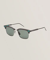 Acetate & Titanium Rectangular Sunglasses