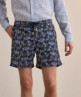 Leaf-Print Swim Shorts