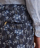Leaf-Print Swim Shorts