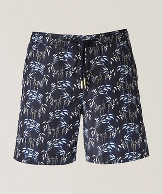 Leaf-Print Swim Shorts