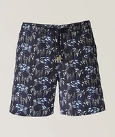 Leaf-Print Swim Shorts