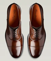 Burnished Leather Cap-Toe Oxfords