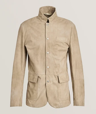 Stand Collar Leather Jacket