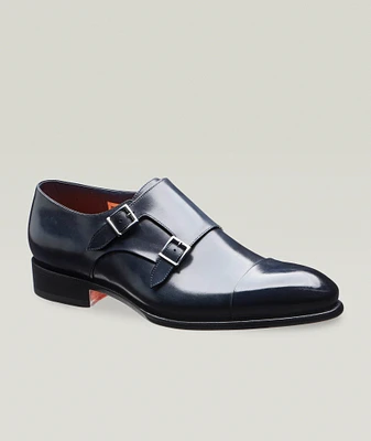 Carter Burnished Leather Monkstraps
