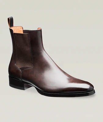 Burnished Leather Chelsea Boots