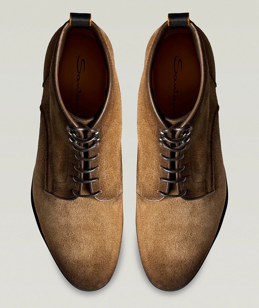Burnished Unconstructed Suede Boots