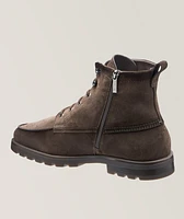 Suede Shearling Lined Lug Boots