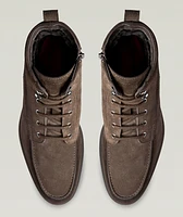 Suede Shearling Lined Lug Boots