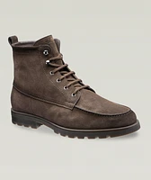 Suede Shearling Lined Lug Boots