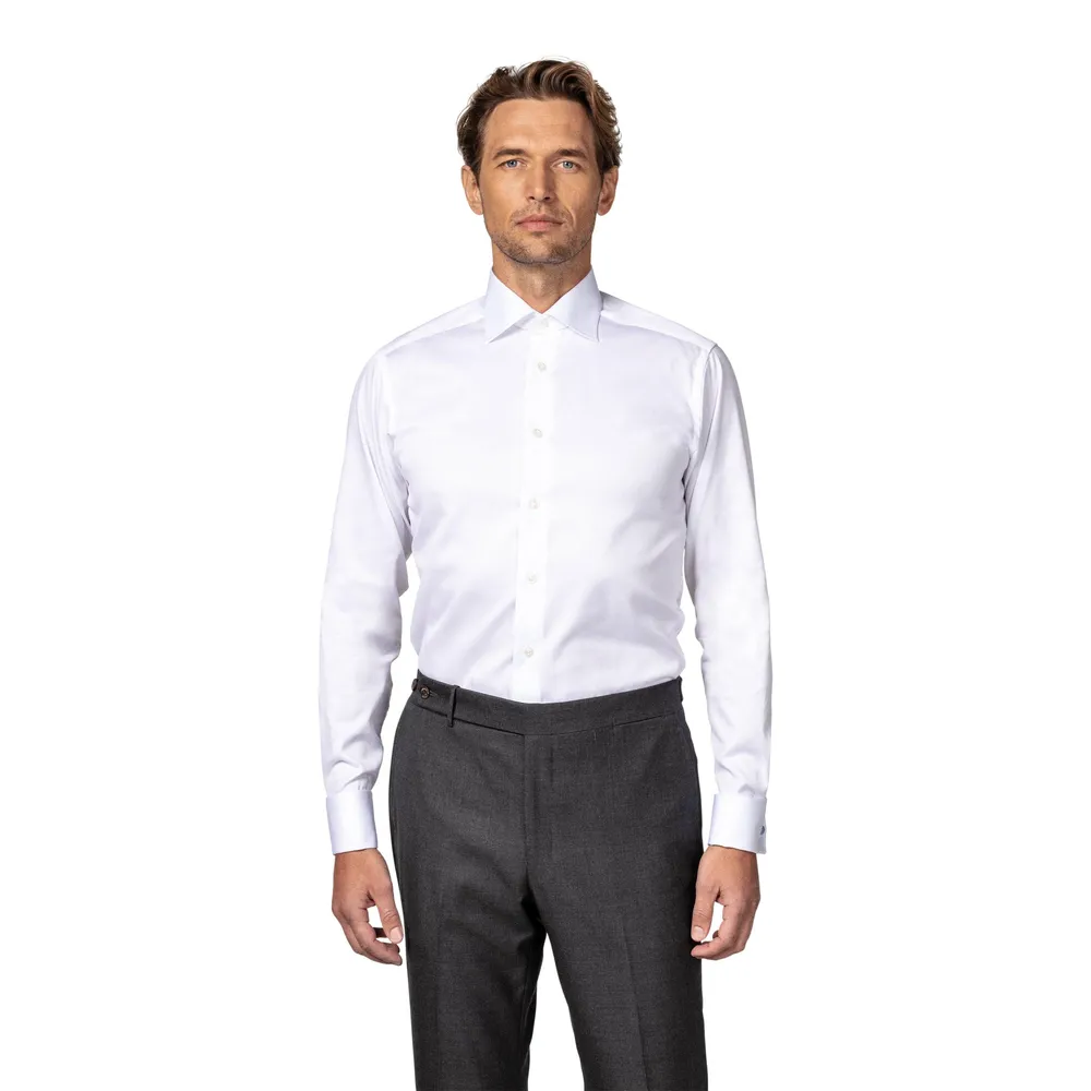 Contemporary-Fit Twill Dress Shirt with French Cuff