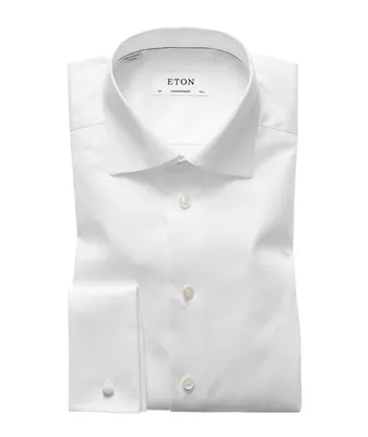 Contemporary-Fit Twill Dress Shirt with French Cuff