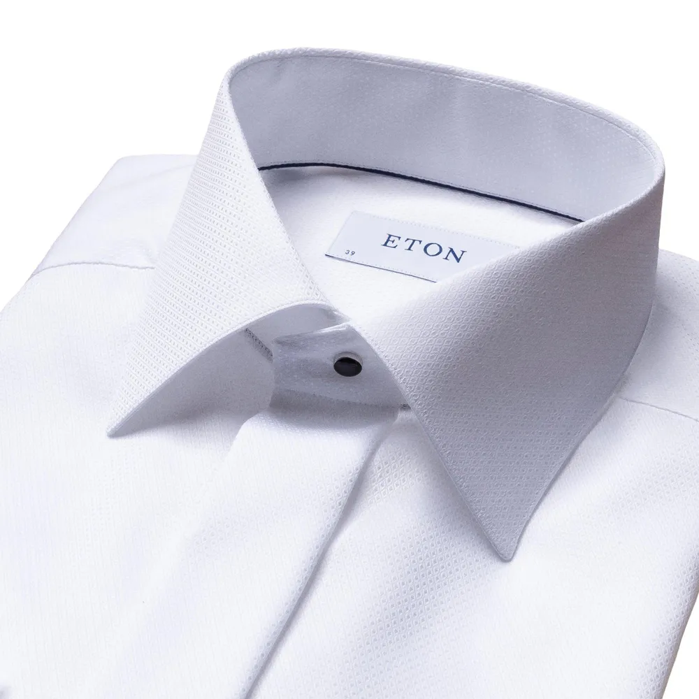 Eton Contemporary-Fit Diamond Weave Tuxedo Shirt