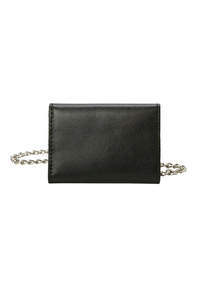 Black Tri-Fold Chain Wallet