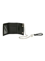 Black Tri-Fold Chain Wallet