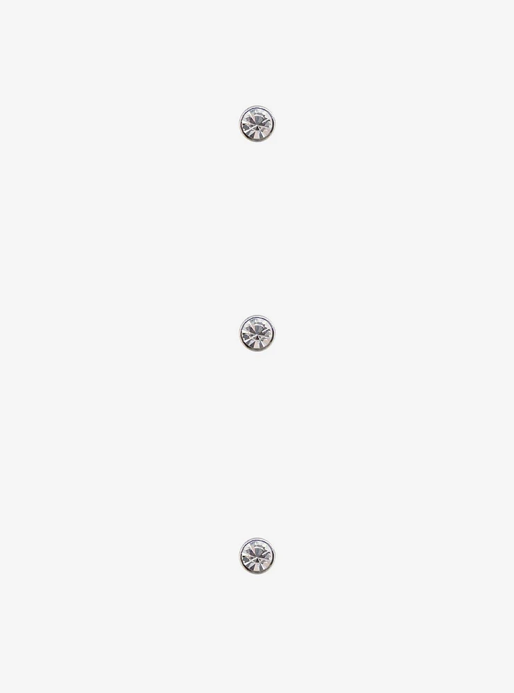 Steel Basic CZ Nose Stud 3 Pack