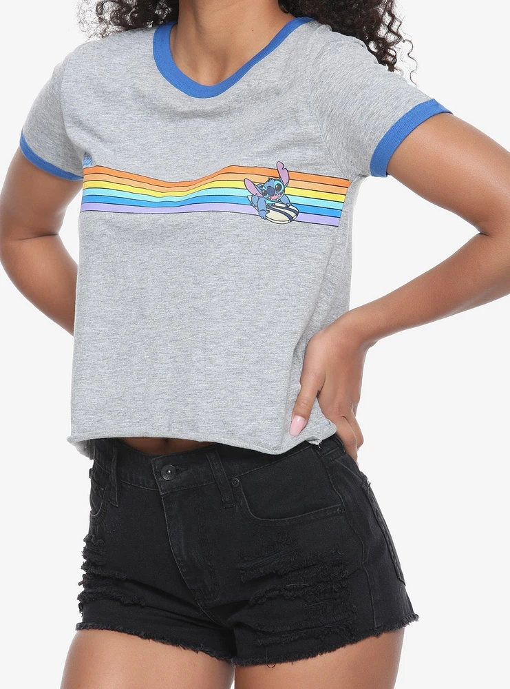 Disney Lilo & Stitch Surfing Girls Ringer Crop T-Shirt