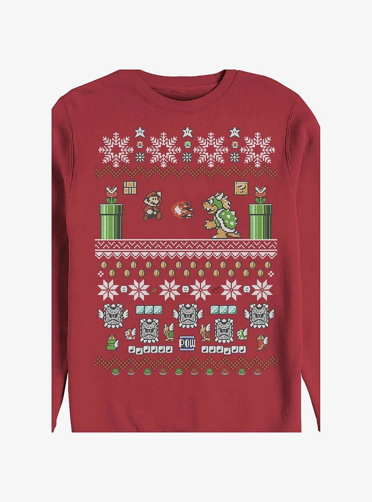 Nintendo Mario and Bowser Ugly Christmas Sweater Sweatshirt