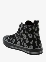 Grey Skulls Hi-Top Sneakers