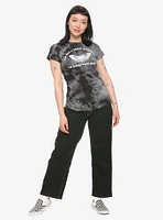 Sarcastic Moth Black & Grey Girls Tie Dye T-Shirt