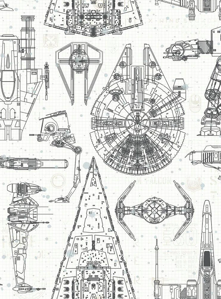 Star Wars Blueprint Peel & Stick Wallpaper