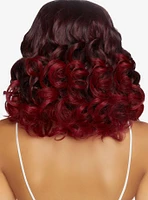Burgundy Curly Ombre Long Bob Wig