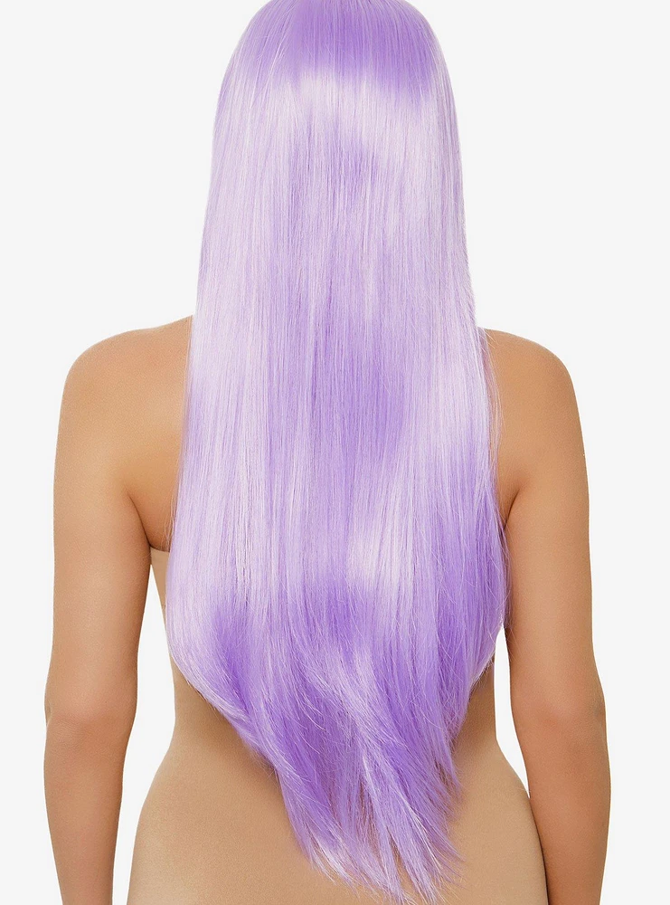 Lavender Long Straight Center Part Wig