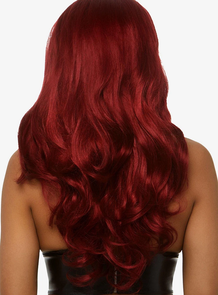 Burgundy Long Wavy Wig