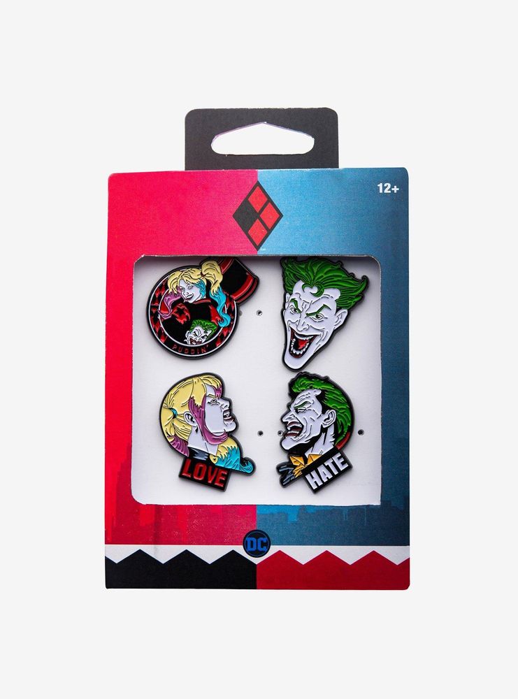 DC Comics Joker and Harley Quinn Enamel Pin Set