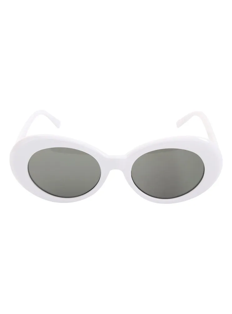 White Oval Retro Sunglasses
