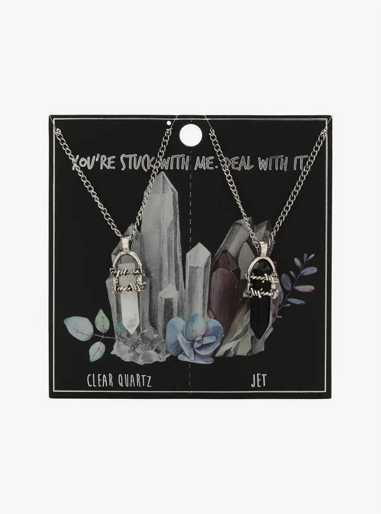 Barbed Wire Crystal Best Friend Necklace Set