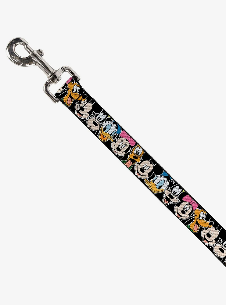 Disney Classic Characters Faces Dog Leash Black 6 Ft