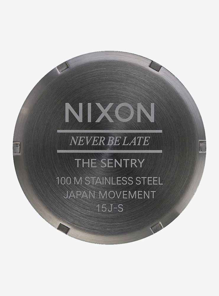 Nixon Sentry Leather Gunmetal and Black Watch