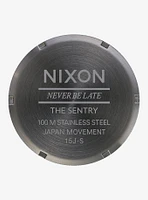 Nixon Sentry Leather Gunmetal and Black Watch